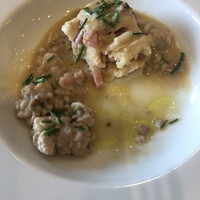 La Stalla - お団子パスタの中にはハムが入っています。