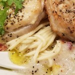 麺屋 六感堂 - 蓮根ポタージュヌードル＋蓮根挟み焼増し