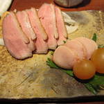 蒼天 - 燻製の盛り合わせ。肉は鴨です。