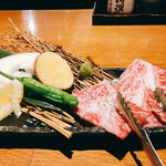 Umi He - 北海道産黒毛和牛炙り  お肉は３枚