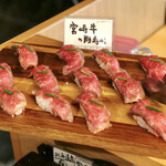 あわら温泉 ホテル八木 - 宮崎牛の肉寿司