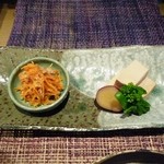 ピアスペース のーてぃす - 人参の和えもの、高野豆腐、さつまいも、春菊