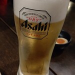 新宿かっぱ - スーパードライ　190円　安いね。スリムジョッキだけど