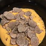 日本料理 太月 - フルコース１６５００円。冷やし釜玉うどん。只者ではない釜玉うどんです（╹◡╹）（╹◡╹）。トリュフと玉子の相性も良かったです