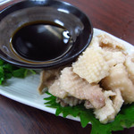 宮崎の地鶏 トロモモ - 地鶏皮湯引きポン酢