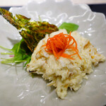 蓮心 - 蟹卵白炒め、紅生姜添え