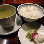 湯の岳庵 - ご飯と地鶏スープ