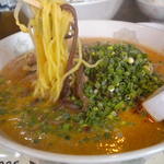 千熊ラーメン - 坦々麺。麺はたまご麺で、塩ラーメンより太い麺を使用してあります。