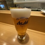 築地すし好 - ドリンク写真:寿司には、キレ味抜群のスーパードライか合います。