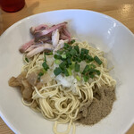 煮干らーめん 川むら - 和え玉、今日も鶏チャー混じりですねー