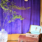 火鉢かふぇ 壽庵 - 寅さんが使ってたようなトランクは本物の皮