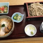 Ajiwai Soba Daimiu - ひれかつ丼+もりそばセット￥900（普通そば・ごはん少なめ）