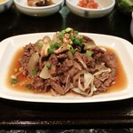 韓国料理 楽々 - プルコギ定食 900円 のプルコギ