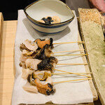 日本橋 蕎ノ字 - ☆南伊豆産のさざえの串刺しにした身と肝。
