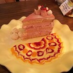 カフェ デ アゲンダ - 桃のショートケーキ