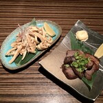 Ryouri oukoku - ヨメなかせ炒め(600円)と牛干し肉(880円)