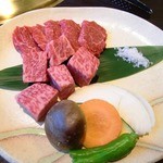 丸明 - 名産飛騨牛サイコロステーキ＆飛騨牛赤身