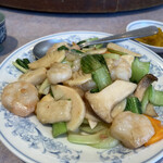 清香園 - 青菜と芝海老のXO炒め