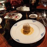 八王子うかい亭 - モンブランとアイスコーヒー