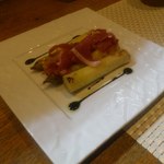 亀八 - 【2012年04月】グリーンアスパラのこだわりソテー生ハム添え。