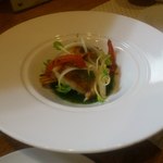 亀八 - 【2012年04月】まつかわカレイのソテー　春菊とアサリのソース＠880円。