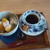 小苦樂 - クリーム白玉栗あんみつとホットコーヒーのセット