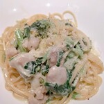 創作イタリアンちゃぶっとりあ - ほうれん草と鶏肉のクリームパスタ