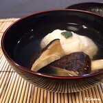 御料理 寺沢 - 松茸と車海老の海老真薯の椀