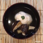 御料理 寺沢 - 松茸と車海老の海老真薯の椀