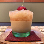 御料理 寺沢 - 白桃のｺﾝﾎﾟｰﾄとﾌﾞﾗﾏﾝｼﾞｪ