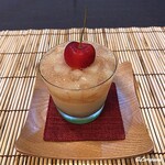 御料理 寺沢 - 白桃のｺﾝﾎﾟｰﾄとﾌﾞﾗﾏﾝｼﾞｪ