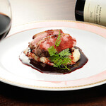 Roasted duck breast with red wine sauce