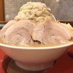 竹本商店 つけ麺開拓舎 - 豚そば「鳥海山（ニンニクマシアブラ）」1000円