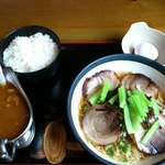 キッチンわびすけ - カレーラーメンセット　７３０円