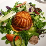 レフェルヴェソンス - より道：アップルパイの様に＃4～ 豚バラをアールグレイで、手長海老、フォワグラ、ゆで卵、 焼きトウモロコシのソース、時季のサラダ