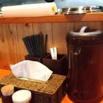 きく屋 - カウンター席上の調味料他達！