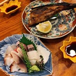 マグロのハネ焼きとお造り