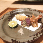 肉屋 田中 - ハラミと車海老の天婦羅