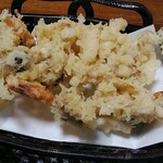 きのこと小海老のかき揚げ天