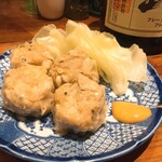 純米酒 三品 - 生姜とエビの焼売