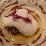 山紫御泊処 はなの舞 - 鮭の薯蕷蒸し　占地　菊花