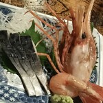 ばんや - 「〆さば」「ボタン海老」