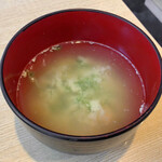 菊すし - 青海苔、甘海老の頭の味噌汁