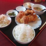 台湾料理 雪梅園 - 鶏肉の唐揚げランチ（ライス大盛り）