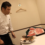 神戸牛炉釜炭焼ステーキ銀座一宮 - 食材の説明をいただけました