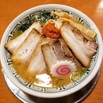 ちゃーしゅうや武蔵 - からしみそらーめん 825円 (チャーシュー３枚追加)