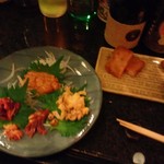 焼酎の店 いおり - 鳥の希少部位？！の刺身と薩摩あげ