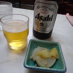 Kita gou - 瓶ビールとお通しの芋と大根の煮物