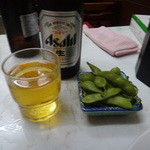 Kita gou - 瓶ビールとお通しの枝豆