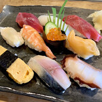 亀八鮨 - ランチ握り1,100円